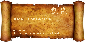 Durai Hortenzia névjegykártya